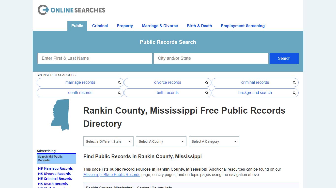 Rankin County, Mississippi Public Records Directory